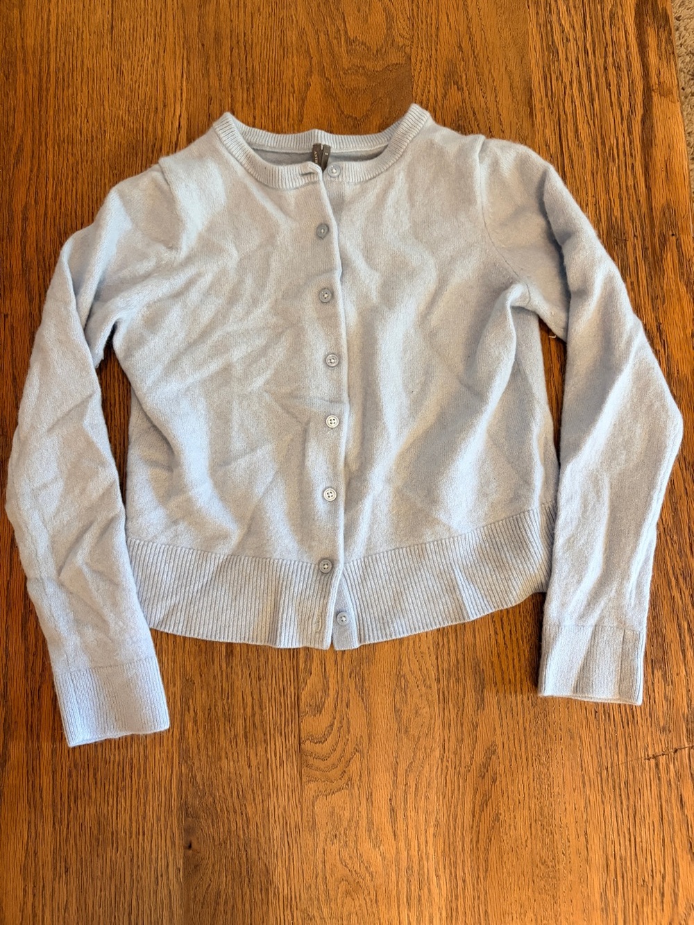 Light Blue Women's Button-Front Anthropologie Cashmere Cardigan Sweater